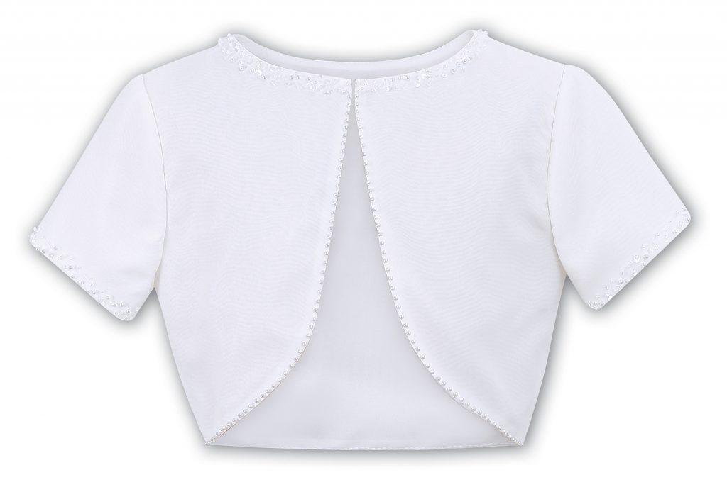 Girls & Baby Girls Satin Bolero by Sarah Louise (White Or Ivory