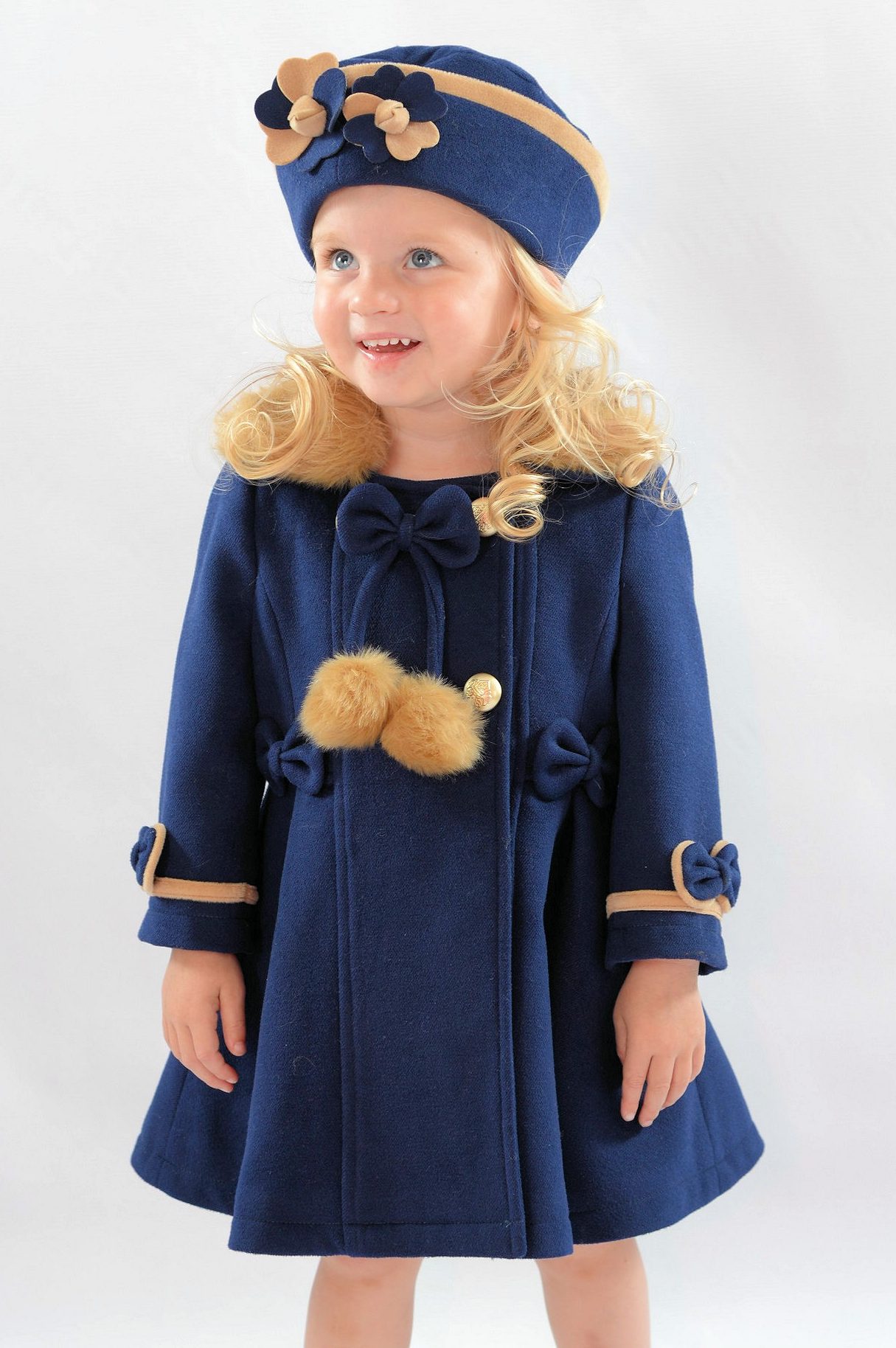 Girls Navy Blue coat and set by Couche Tot Wonderland