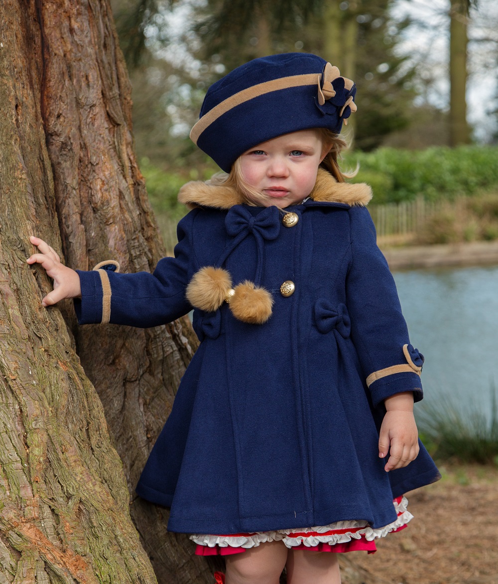 Girls Navy Blue coat and set by Couche Tot Wonderland