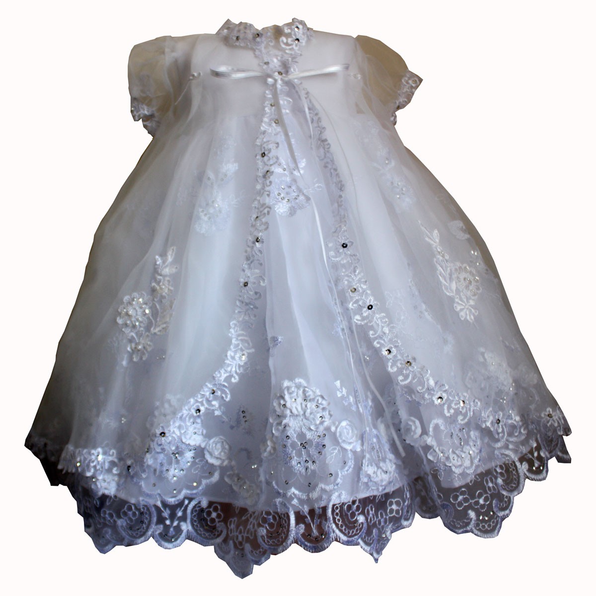 Baby girls White Christening Dress with Cape by Sevva Wonderland