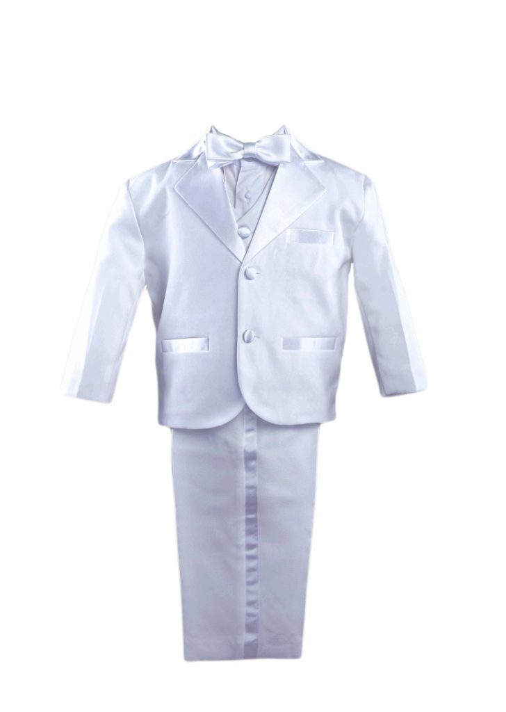 Baby Boys 5 piece Tuxedo Suit – ( White, Ivory or Black) | Wonderland