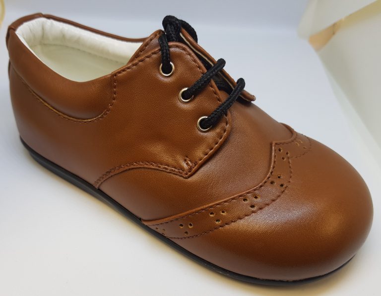Boys and Baby boys brown brogue lace up shoes Wonderland