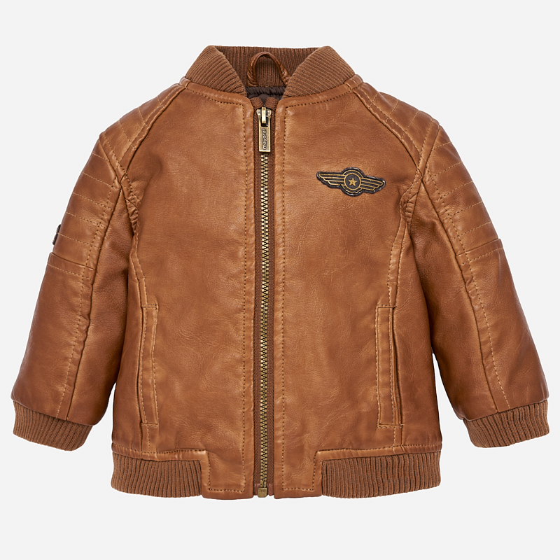 Baby boys Brown Leatherette jacket by Mayoral 1802472054 Wonderland