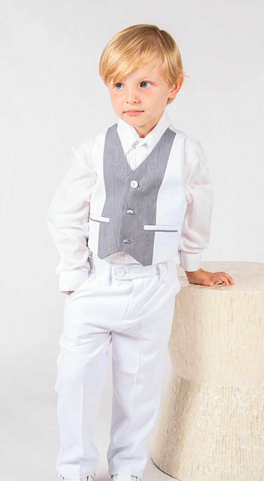 Boys & Baby Boys White 3 piece suit by Beau Kid | Wonderland