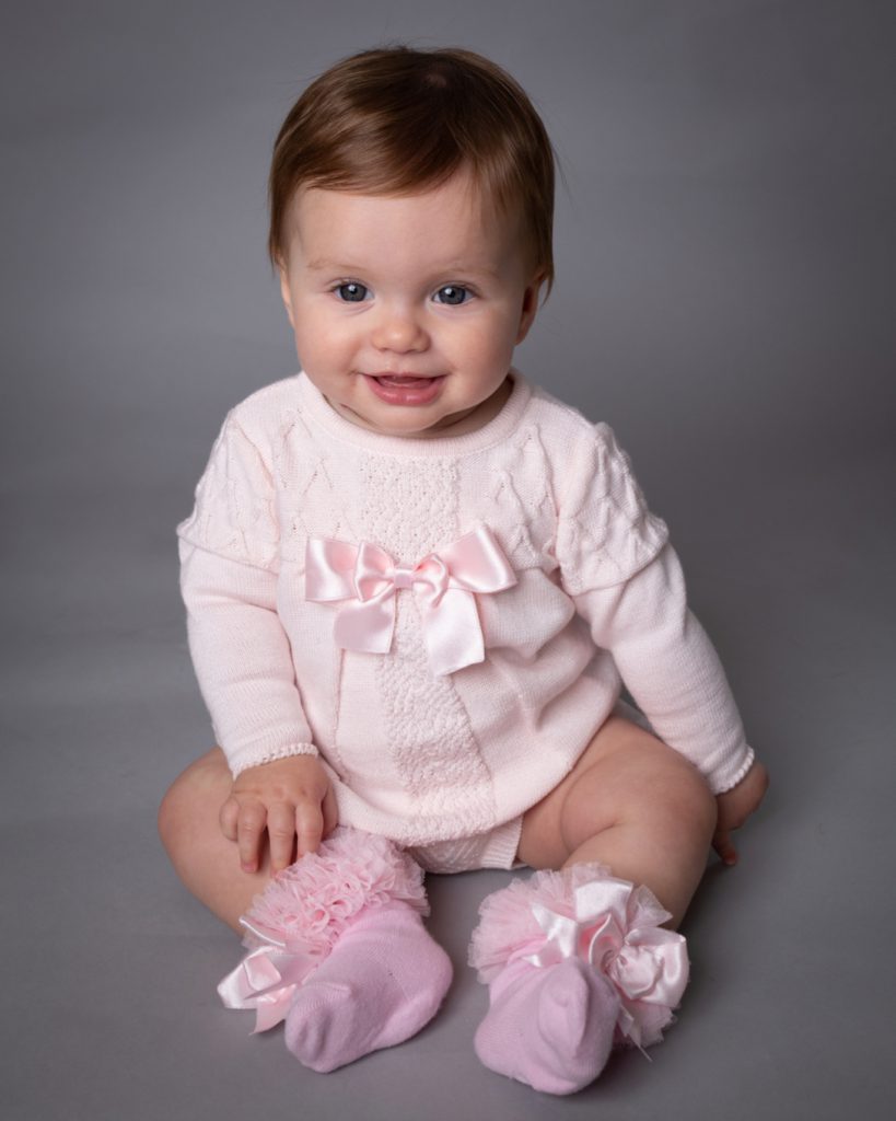 Baby girls Pink Knit long sleeve top and jampant set by Caramelo Kids