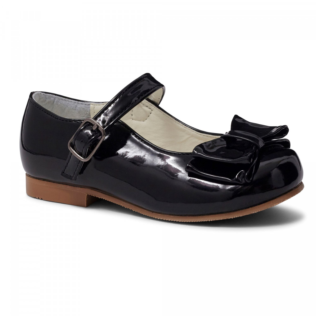 Girls Patent shoe with bow by Sevva (Black, Navy or Baby blue) Wonderland