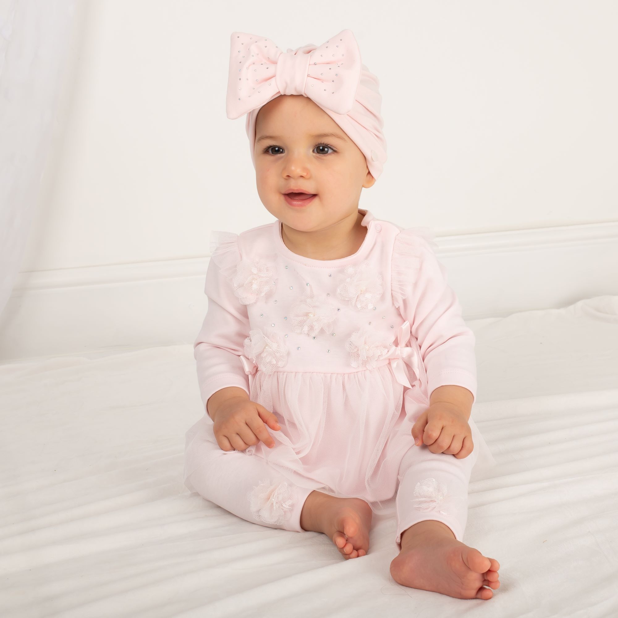 Baby Girls Top and Leggings set By Caramelo Kids – Pink Or Ivory
