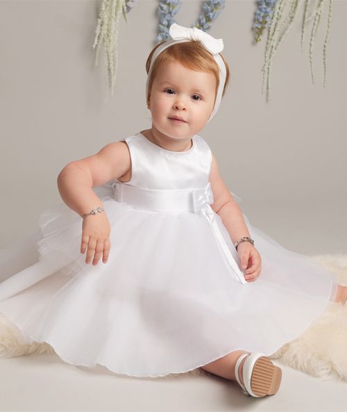 Baby Girls & Girls Dress with detachable Belt By Sevva – White or Ivory ...