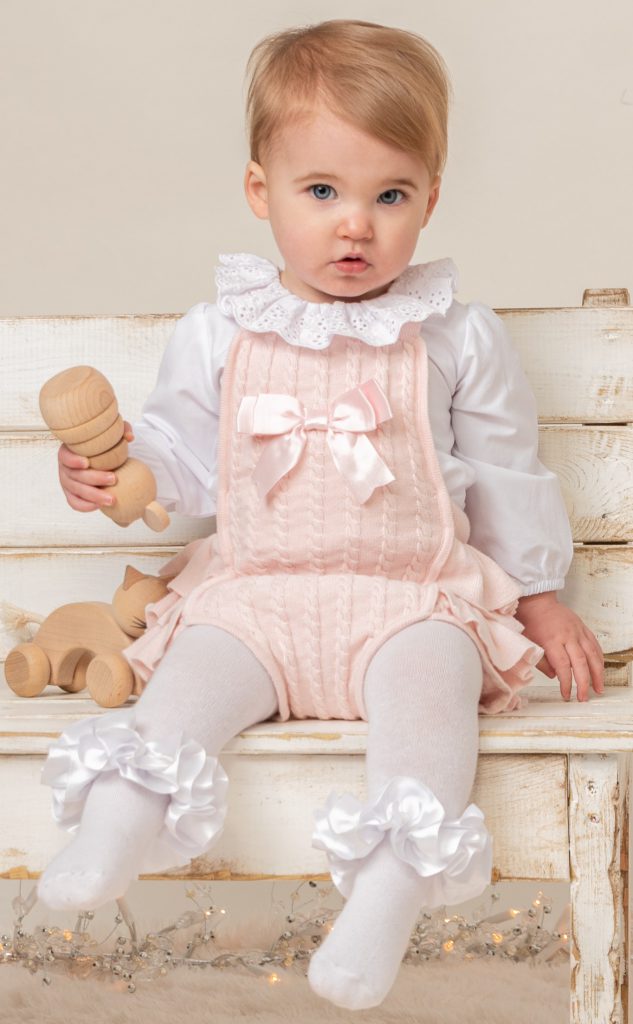 Baby Girls Pink knitted romper Set by Caramelo Kids Wonderland