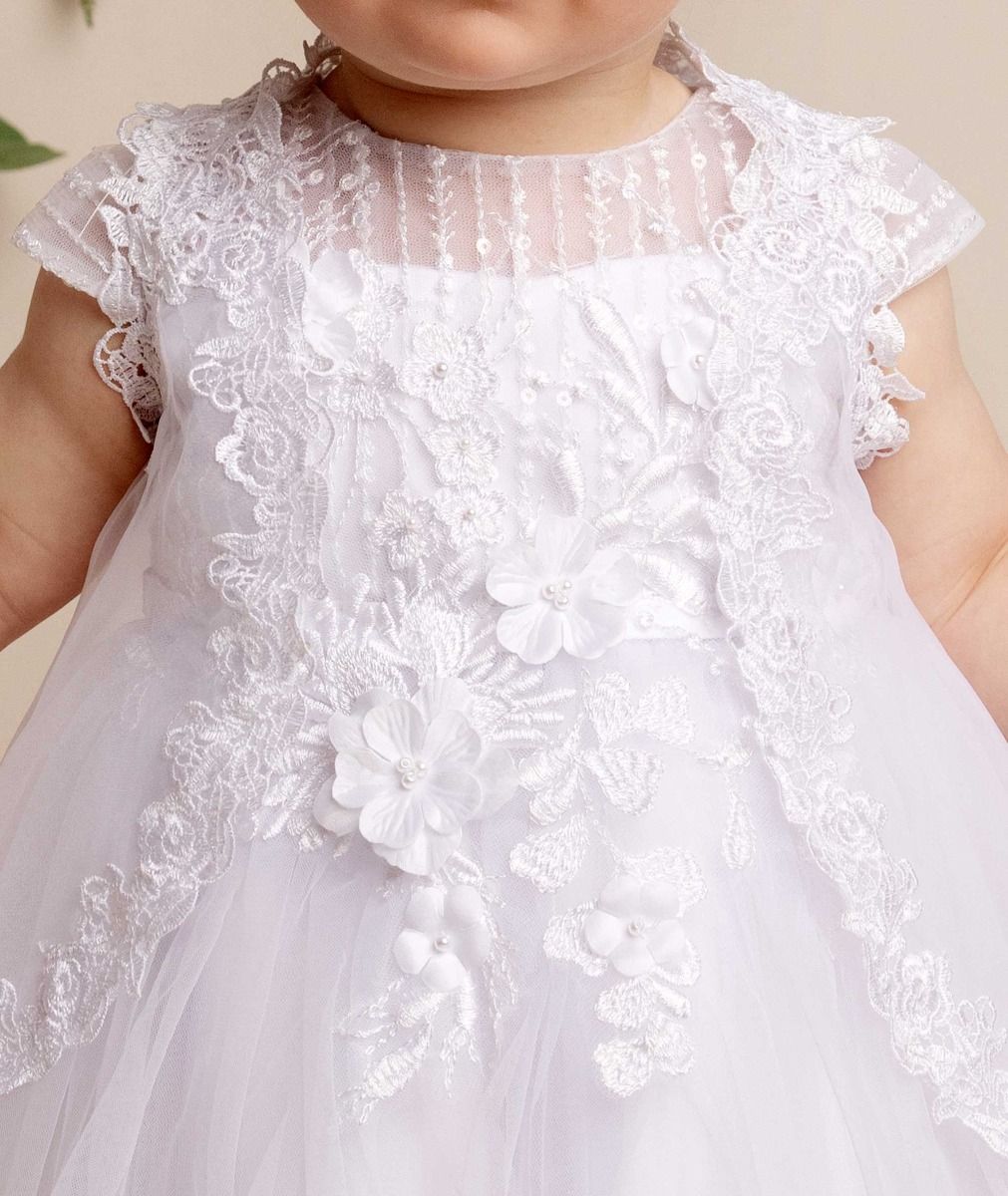 Baby Girls White Dress and Cape Wonderland